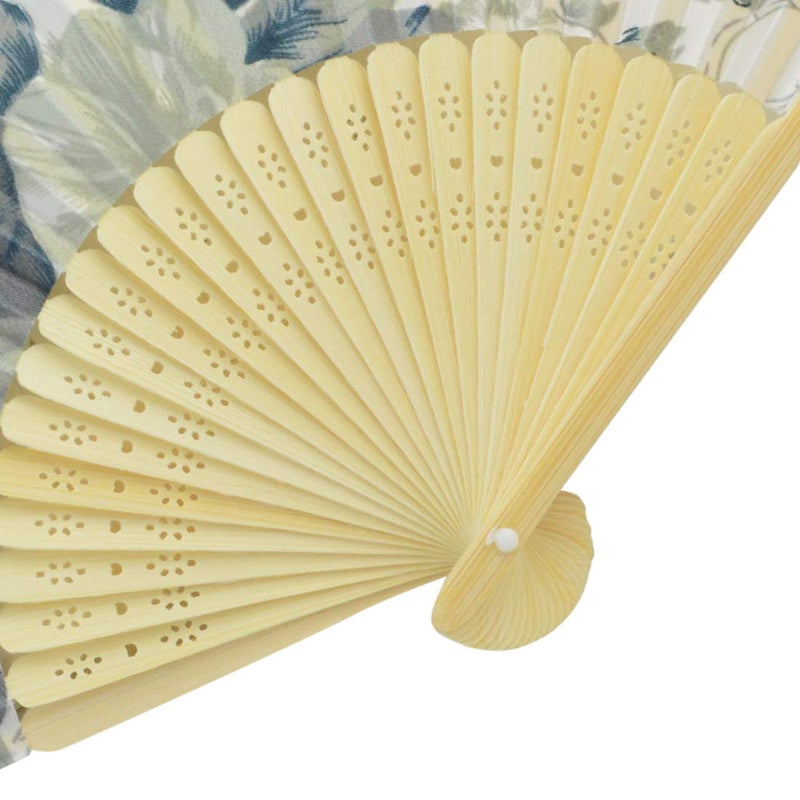 Miayon 8Pcs Floral Folding Hand Fan - Japanese Vintage Retro Style With Wooden Ribs for Dancing, Wedding, Party Decor (Random Color, Chinese Style) - Image 4